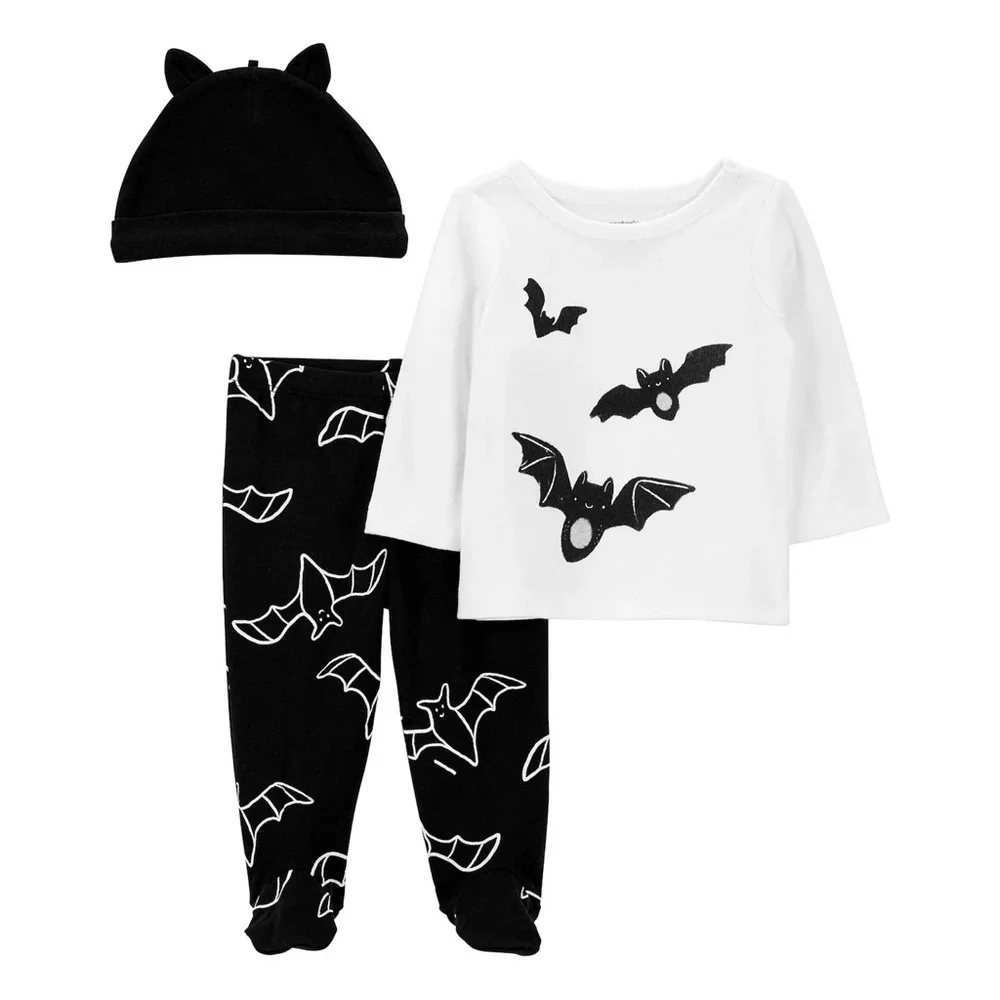 Carter's 3-Piece Baby Girl Halloween Top, Bottoms, & Hat Set | NEW/NWT!!🦇🖤🦇🖤